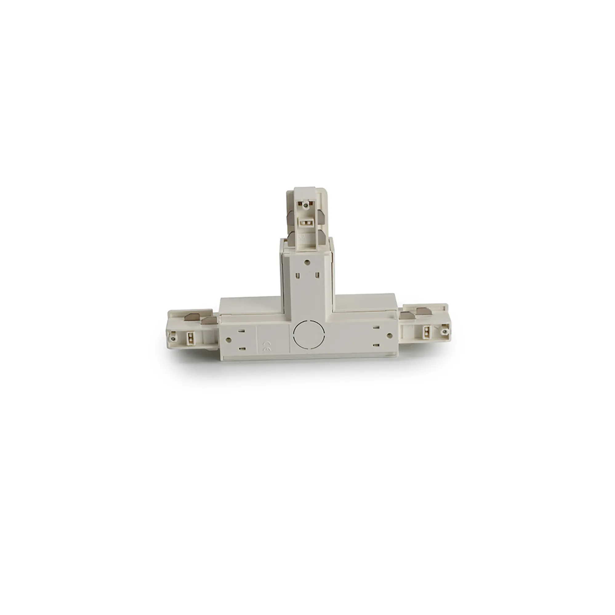 T Coupler With Feeding Option 3 Circuit Surface Mounted Track Left 555 1 1213 1  Eutrac 3 Circuit Surface-White